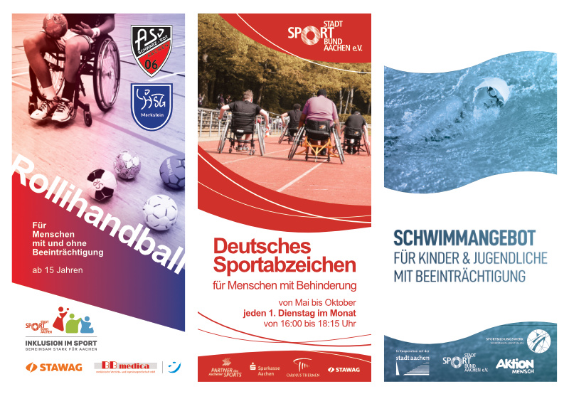 Verschiedene Flyer des Stadtsportbund Aachen